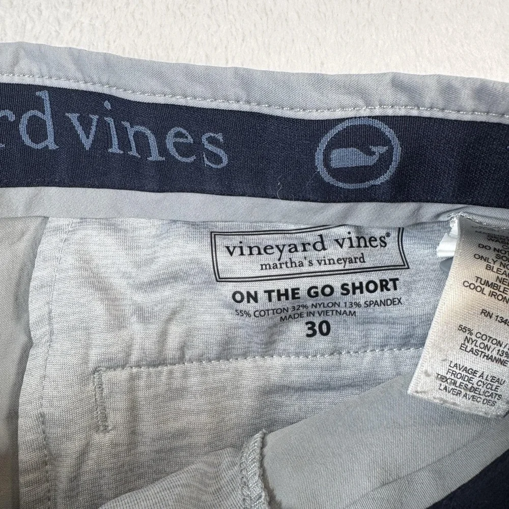 Vineyard Vines On The Go Shorts Mens 30 Gray 9 In Inseam Chino Stretch Casual
